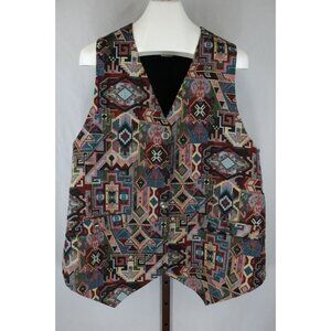 Mothers Work Ladies Womens  Multicolor Print Tapestry Vest Size Medium